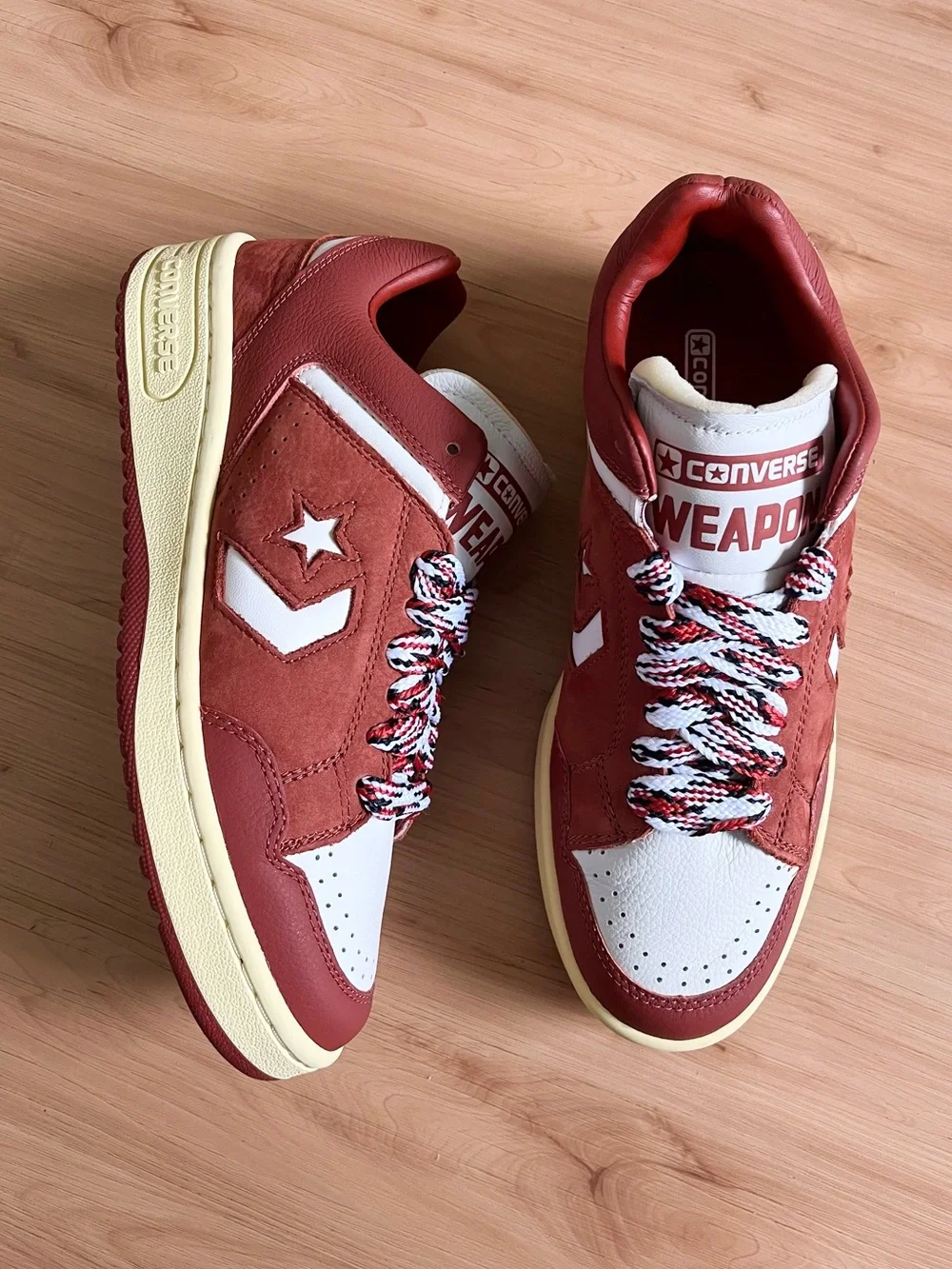Converse Weapon OX Paris Men’s Walking Shoes Size 9.0 Ritual Red White Sneakers - Picture 4 of 10